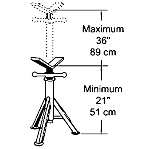 Heavy-Duty Pipe Jack, 2500 lbs. Load Capacity Oxymax Inc