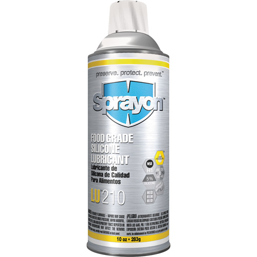 LU210 Food Grade Silicone Lubricant, Aerosol Can Oxymax Inc