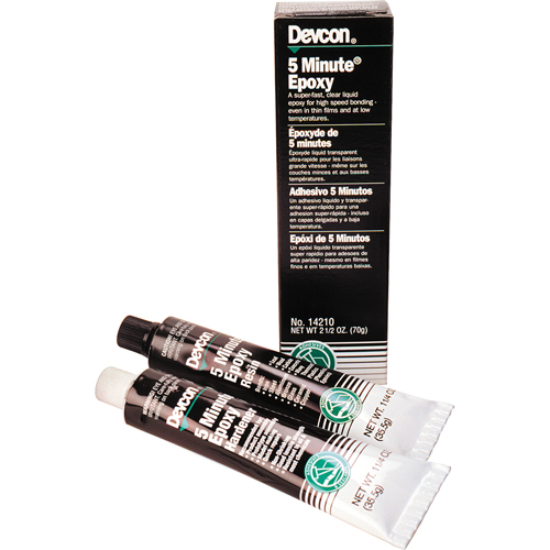 Adh&eacute;sif 5 minutes, 70 g, Tube, Deux composants, Transparent Oxymax Inc