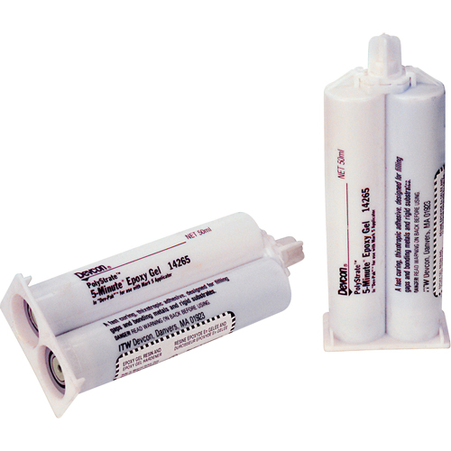 Adh&eacute;sif 5 minutes, 50 ml, Cartouche double, Deux composants, Transparent Oxymax Inc