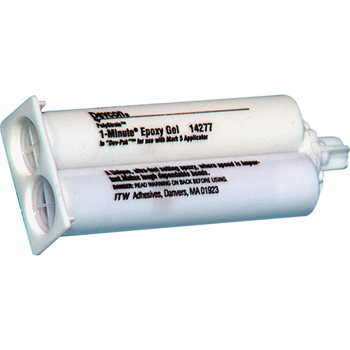 Adh&eacute;sif 1 minute, 50 ml, Cartouche double, Deux composants, Ambr&eacute;e Oxymax Inc