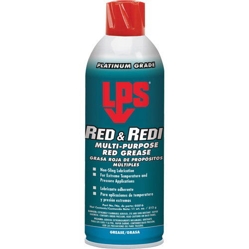 Graisse rouge Red & Redi tout usage, 16 oz, Canette a&eacute;rosol Oxymax Inc