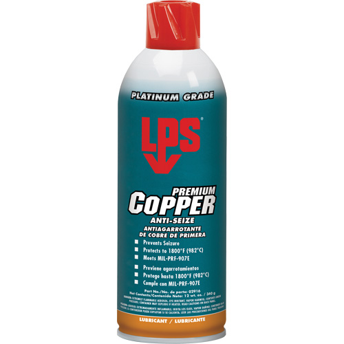 Copper Anti-Seize, 16 oz., Aerosol Can, 1800°F (982°C) Max Temp. Oxymax Inc