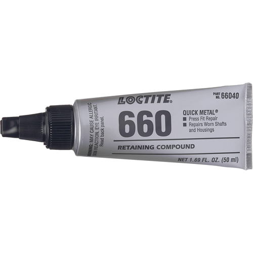 Compos&eacute; de retenue pour r&eacute;paration ajust&eacute; &agrave; la presse Quick Metal 660, 50 ml, Tube, Argent Oxymax Inc