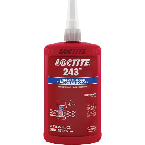 Threadlocker 243 Oil Tolerant, Blue, Medium, 250 ml, Bottle Oxymax Inc
