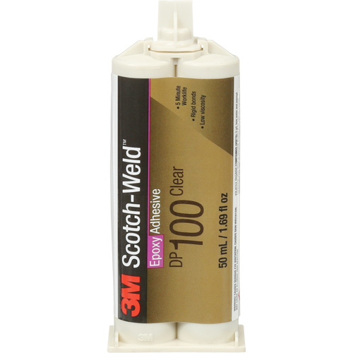 Adh&eacute;sif Scotch-Weld, 1,7 liq. oz., Cartouche double, Deux composants, Transparent Oxymax Inc