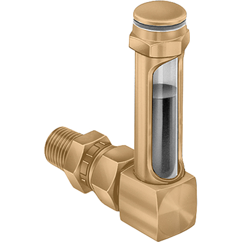 Indicateurs de niveau &agrave; liquide en laiton - Raccords universels, Filet&eacute;, 8-11/16" lo, 225°F (107,22° C) Oxymax Inc