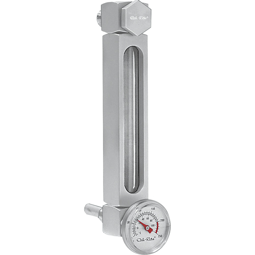 Aluminum Liquid Level Gauge, Threaded, 10" L, 205°F (96.11° C) Oxymax Inc