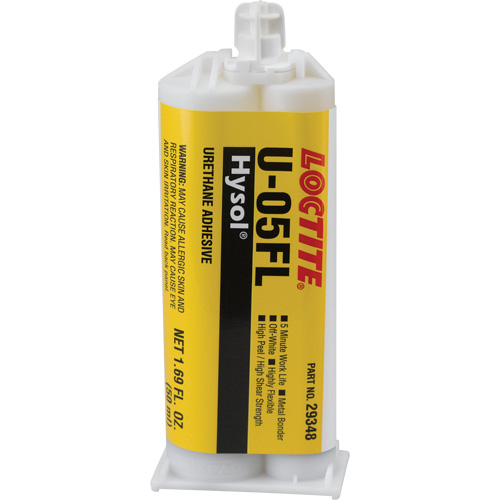 Adh&eacute;sif ur&eacute;thane Hysol U-05FL, Deux composants, Cartouche double, 90 g, Blanc cass&eacute; Oxymax Inc
