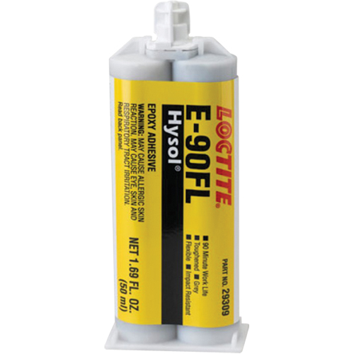 Adh&eacute;sif Hysol E-90FL, 102 g, Cartouche double, Deux composants, Gris Oxymax Inc
