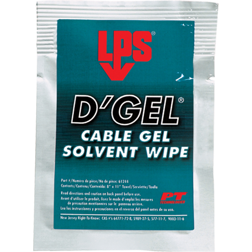 Solvant de gel D'Gel pour c&acirc;bles, Sachets Oxymax Inc