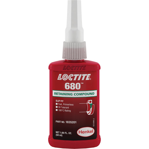 Loctite&reg; 680 Retaining Compound, 50 ml, Bottle, Green Oxymax Inc