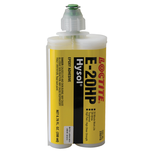 Adh&eacute;sifs structuraux &agrave; s&eacute;chage rapide E-20P, 200 ml, Cartouche double, Deux composants, Blanc Oxymax Inc