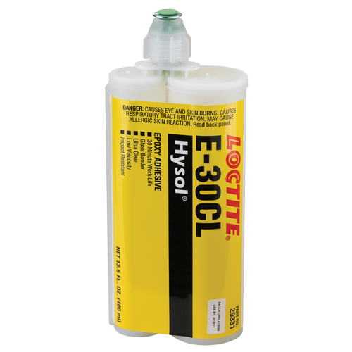 Adh&eacute;sif structurel pour le verre E-30CL, 200 ml, Cartouche double, Deux composants, Ultra clair Oxymax Inc