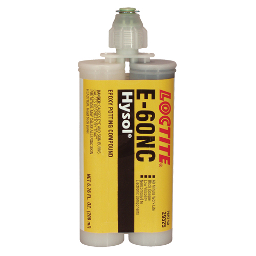 E-60NC Electrically Non-Corrosive Structural Adhesives, 200 ml, Dual Cartridge, Two-Part, Black Oxymax Inc