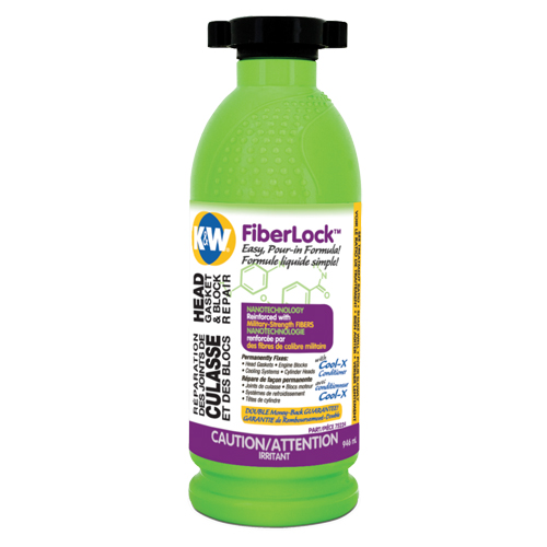 Fiberlock Head Gasket & Block Repair Fluid, Bottle, Beige Oxymax Inc