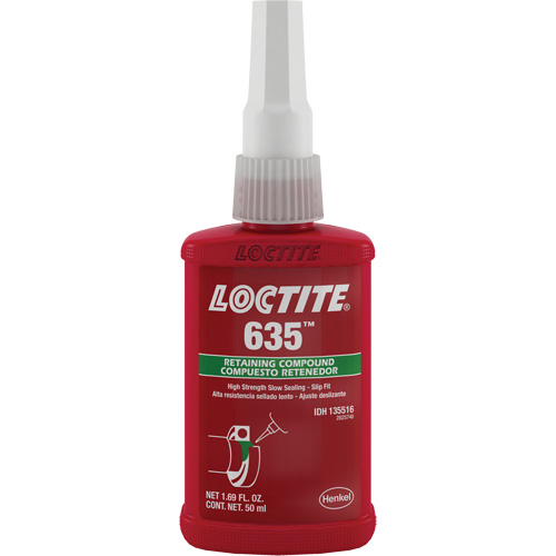 Compos&eacute; de retenue Loctite 635, 50 ml, Bouteille, Vert Oxymax Inc
