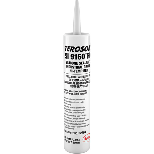 Scellant &agrave; la silicone haute temp&eacute;rature Teroson SI 9160, Cartouche, Rouge Oxymax Inc