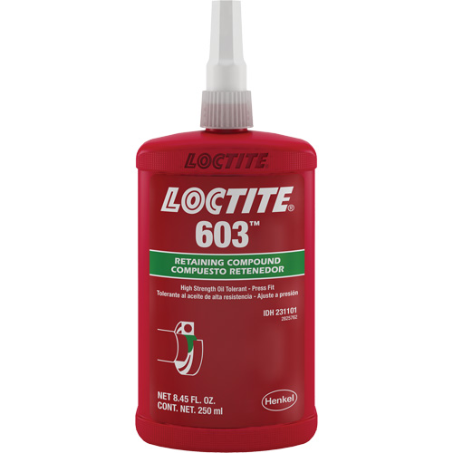 Compos&eacute; de retenue Loctite 603, 250 ml, Bouteille, Vert Oxymax Inc