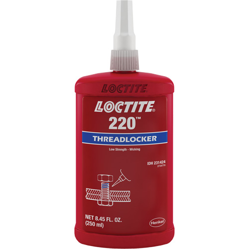 220 Threadlocker, Blue, Medium, 250 ml, Bottle Oxymax Inc