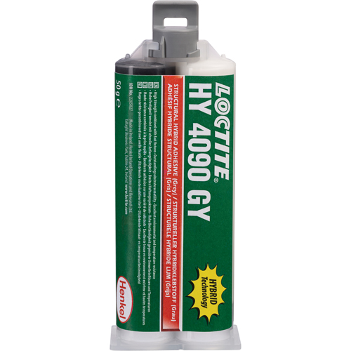 HY 4090 GY Structural Repair Hybrid Adhesive, Two-Part, Dual Cartridge, 50 g, Grey Oxymax Inc