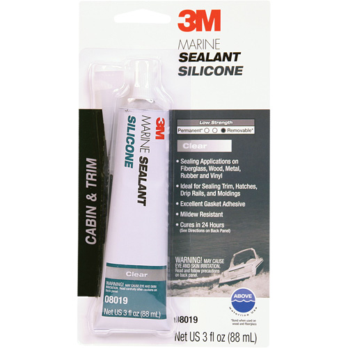 Produit d'&eacute;tanch&eacute;it&eacute; &agrave; base de silicone de calibre marin, 3 oz., Tube, Transparent Oxymax Inc