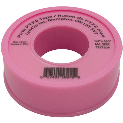 Teflon&reg; Tape, 520" L x 1/2" W, Pink Oxymax Inc