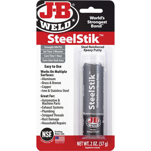 SteelStik Epoxy, 2 oz., Stick, Grey Oxymax Inc