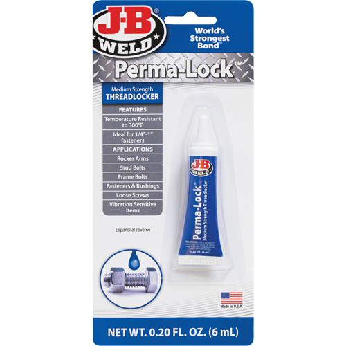 Perma-Lock Threadlocker, Blue, Medium, 6 ml, Tube Oxymax Inc