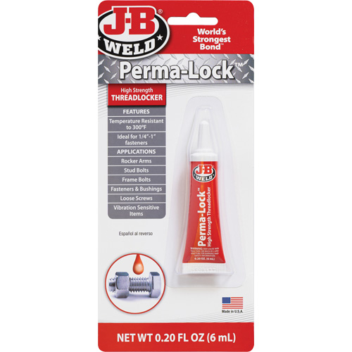 Perma-Lock Threadlocker, Red, High, 6 ml, Tube Oxymax Inc