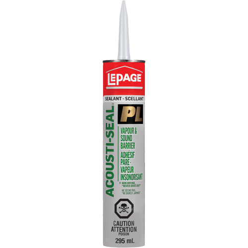 Adh&eacute;sif pare-vapeur insonorisant PL, 825 ml, Tube, Noir Oxymax Inc