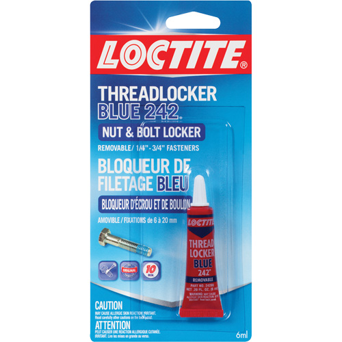 242 Threadlocker, Blue, Medium, 6 ml, Tube Oxymax Inc