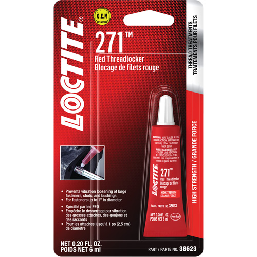 271 Threadlocker, Red, High, 6 ml, Tube Oxymax Inc
