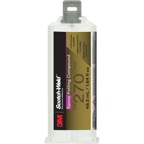 Mat&eacute;riau d'enrobement &eacute;poxyde Scotch-Weld, 1,7 liq. oz./48,5 ml, Cartouche double, Deux composants, Transparent Oxymax Inc