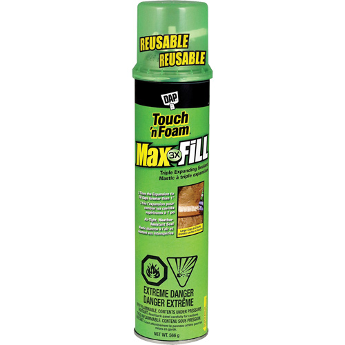 Scellant &agrave; triple expansion Touch 'n Foam Max Fill, 566 g, Canette a&eacute;rosol, Cr&egrave;me Oxymax Inc