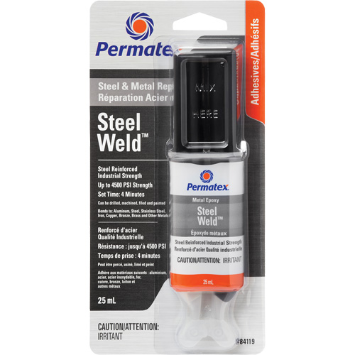 Colle &eacute;poxyde Steel Weld, 25 ml, Seringue, Deux composants, Gris Oxymax Inc