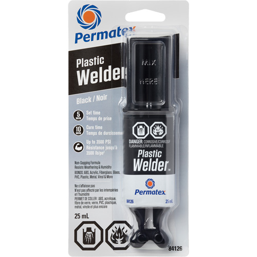 Colle &eacute;poxyde Plastic Welder, 25 ml, Seringue, Deux composants, Noir Oxymax Inc