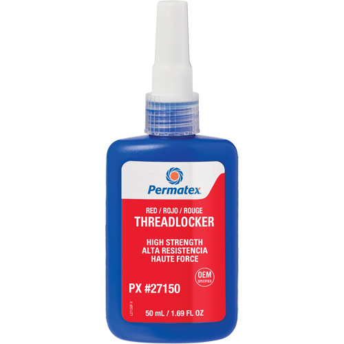 Threadlocker, Red, High, 50 ml, Bottle Oxymax Inc