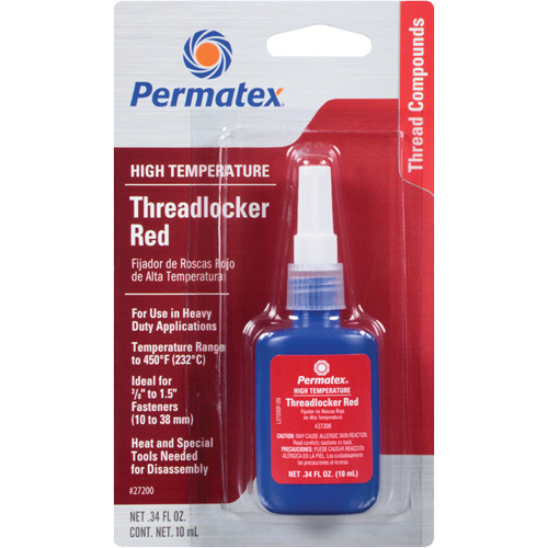 High Temperature Threadlocker, Red, High, 10 ml, Bottle Oxymax Inc