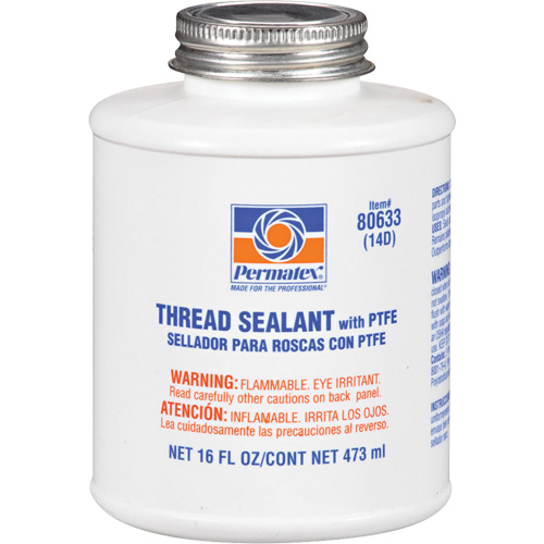 Scellant pour filetage avec PTFE, Canette &agrave; dessus brosse, 473 ml, -54° C - 149° C/-65° F - 300° F Oxymax Inc