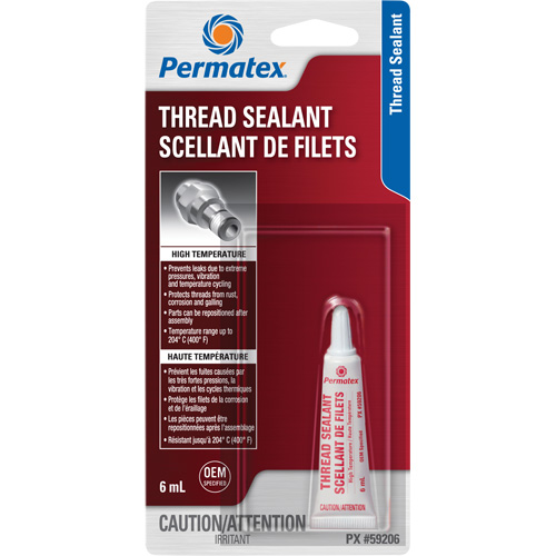 Scellant pour filetage haute temp&eacute;rature, Tube, 6 ml, -54° C - 204° C/-65° F - 400° F Oxymax Inc