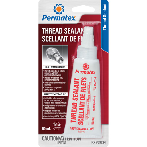 Scellant pour filetage haute temp&eacute;rature, Bouteille, 50 ml, -54° C - 204° C/-65° F - 400° F Oxymax Inc