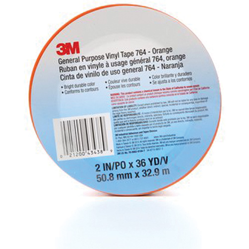 Ruban en vinyle pour travaux g&eacute;n&eacute;raux 764, 50,8 mm (2") la x 32,9 m (108') lo, 5 mils, Orange Oxymax Inc