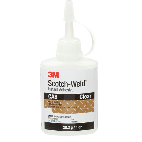 Adh&eacute;sif instantan&eacute; CA8 Scotch-Weld, Transparent, Bouteille, 1 oz Oxymax Inc