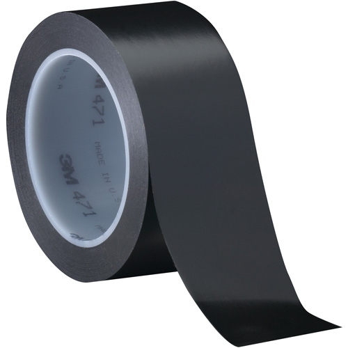 471 Vinyl Tape, 76 mm (3") W x 32.9 m (108') L, 5.2 mils, Black Oxymax Inc