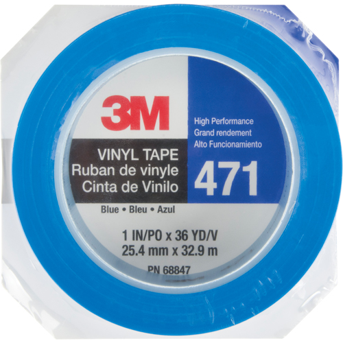 471 Vinyl Tape, 25.4 mm (1") W x 32.9 m (108') L, 5.3 mils, Blue Oxymax Inc