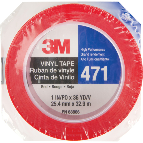 471 Vinyl Tape, 25.4 mm (1") W x 32.9 m (108') L, 5.3 mils, Red Oxymax Inc