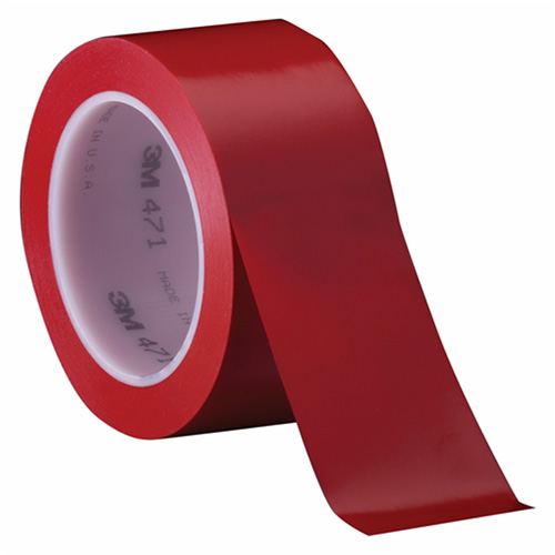 471 Vinyl Tape, 102 mm (4") W x 32.9 m (108') L, 5.2 mils, Red Oxymax Inc