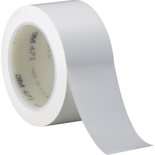 471 Vinyl Tape, 38 mm (1-1/2") W x 32.9 m (108') L, 5.2 mils, White Oxymax Inc
