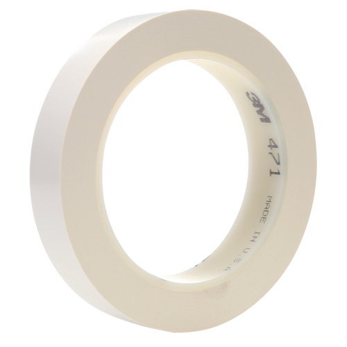 471 Vinyl Tape, 25.4 mm (1") W x 32.9 m (108') L, 5.3 mils, White Oxymax Inc
